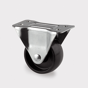 Roulette pivotante roue polypropylène noir - platine